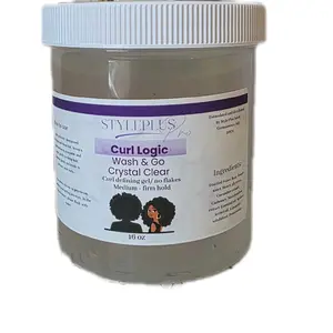 Curl Logic Wash & Go Crystal Clear Gel for 4b-4c Hair Types Flake-free Formula Long-lasting Curl Defining Gel