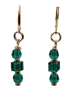 Women's Emerald Green Crystal Dangle Earrings
