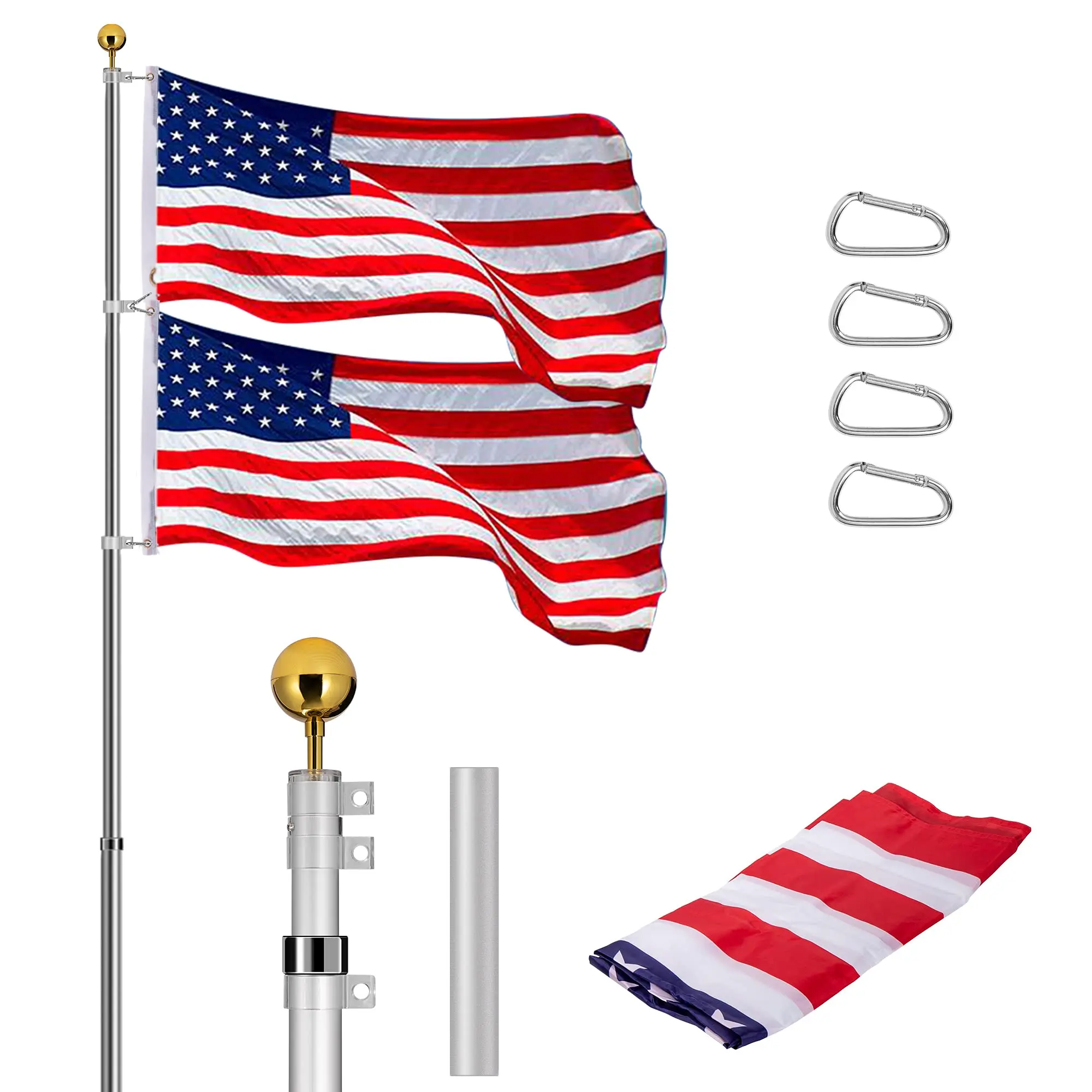 25 FT Telescoping Flag Pole & Flag