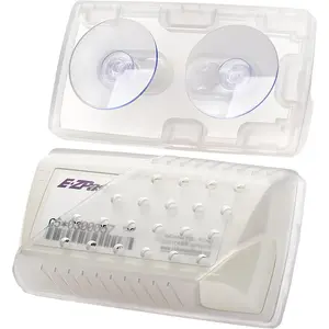 EZ Pass Holder, Ezpass Holder for Windshield with  Suction Cups, Heat &  Toll Transponder for EZ Pass Mini/iPass in Size 3.7 x 1.9 Inches (Transparent, 1Pack)