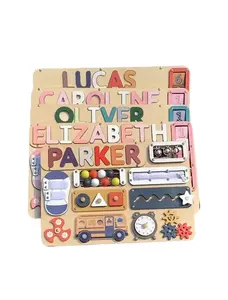 Personalized Large Busy Board for Toddlers - Montessori Busy Board - Montessori Toys for 1 Year Old Baby Boys Girls - Sensory Toys for Toddlers 1-3 - Peronalized Baby Gift