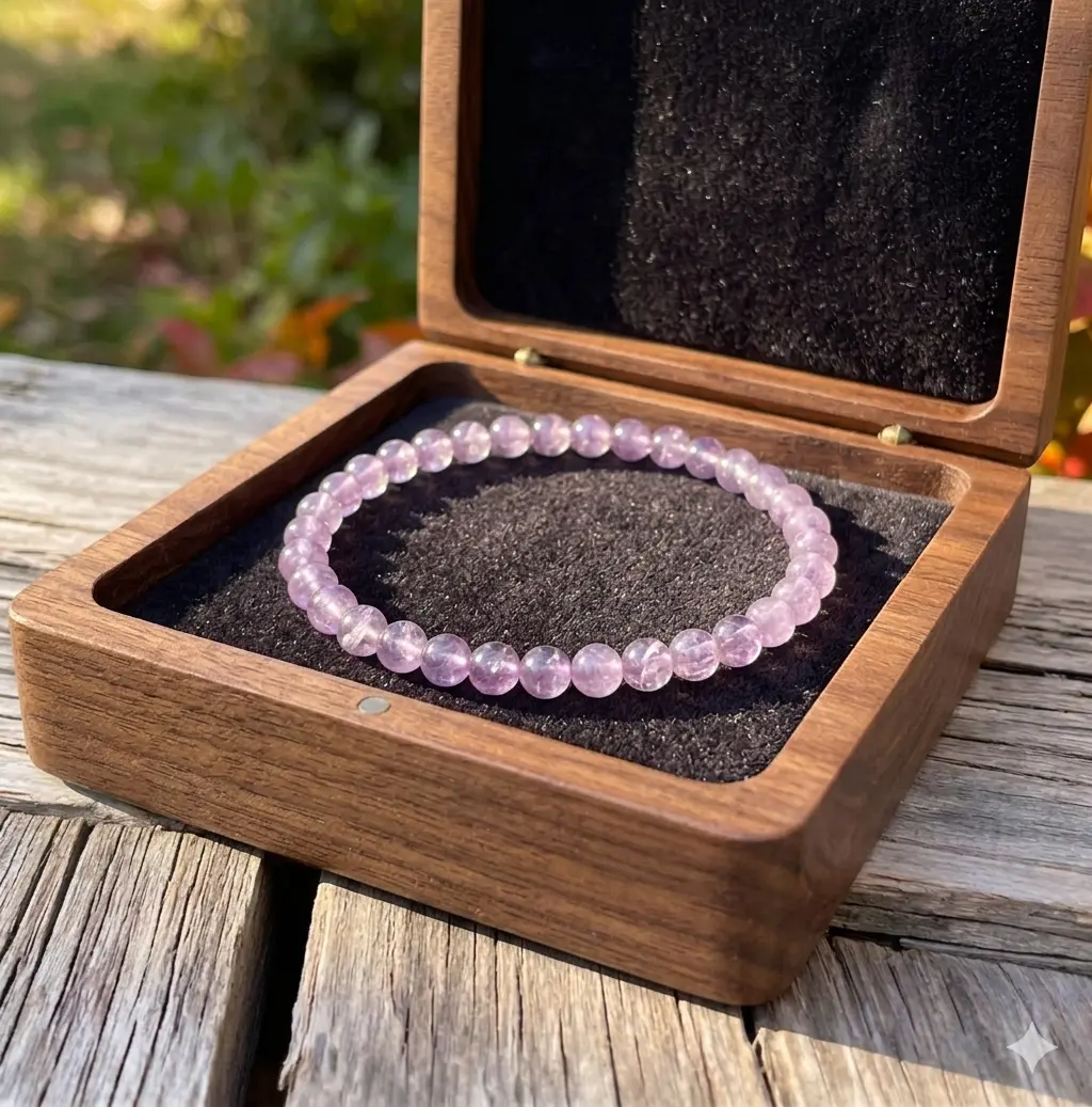 Genuine Lavender Amethyst 4mm Stretch Bracelet Calming Spiritual Healing Jewelry