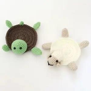 1pc Tea cup pad, wool turtle cup pad, hand-crocheted animal cup pad, knitted creative home decoration