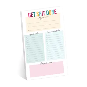 Get Shit Done to Do List notepad / 6" x 10" Hilarious Sticky Note Fill in Task List / 50 Sheets Per Pad/Snarky Sticky Note Schedule Checklist planners