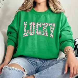 Lucky Clover Sweatshirt, St. Patrick’s Day Green Shamrock Hoodie, Cute Irish Holiday Shirt, Gifts for Men and Women, Casual Streetwear Unisex Top|st patrick’s day gift idea|retro holiday sweatshirt|irish festival outfit