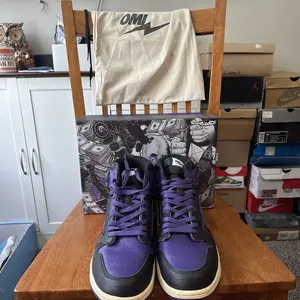 Men's Omi Reloaded Classic Closed High-Top Black Purple Sneaker - Size 15 Athletic Casual Trainers, Walking Shoes, Footwear BS201