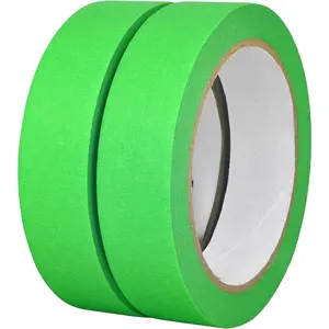 2 Pack Green Painters Tape - Masking Tape 1 Inch Wide - Multi-Surface, Smart Adhesion, Indoor & Outdoor - 180FT Total - Paint Tape for DIY, Labeling, Art, Car, General Purpose (#3910)