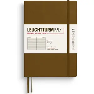 Softcover Notebook, Medium A5, 123 Numbered Pages, Ruled Paper, Spice Brown, for Writing and Journaling