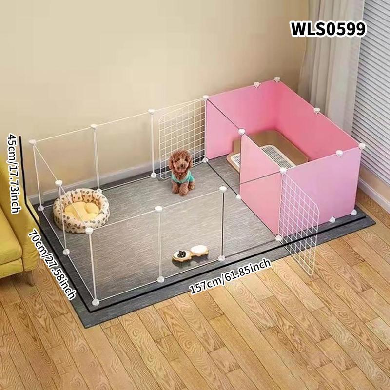 Pet Fence Dog Isolation Free Combination Indoor Small Dog House with Toilet Area Home Fencing Dog Cage, Portable Pet Enclosure for Dogs, Durable Puppy Playpen