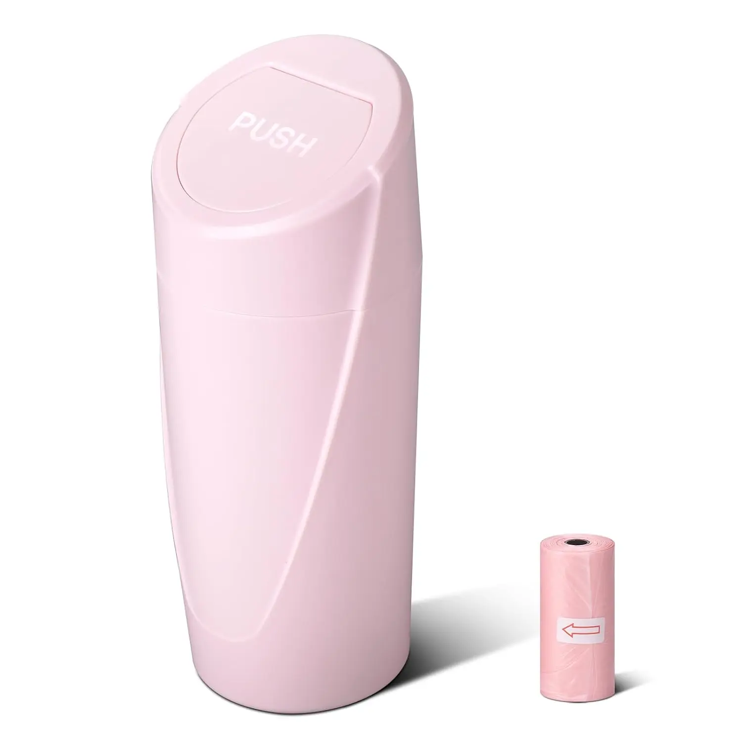 Pink Mini Leakproof  Trash Bin with Lid - Garbage Can for  Cup Holder - 20 count Trash Bags -  Organizers and Storage for Front  Seat Accessories