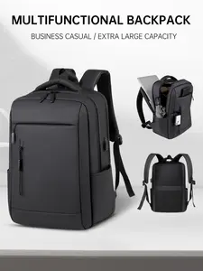 Large-capacity men's travel backpack, meeting the size requirements for airline boarding, multiple zipped pockets, laptop protection compartment, adjustable shoulder straps. Suitable for business travel, hiking, daily commuting, multi-functional backpack.