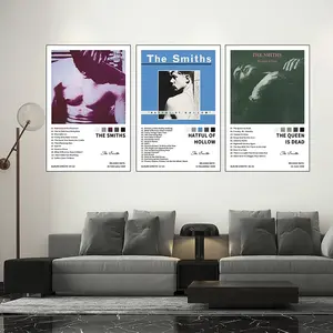 3-piece canvas poster set featuring The Smiths/Hatful of Hollow/The Queen Is Dead/The Smiths music albums, Modern Art Design. Ideal for bedroom or living room gifts, New Year's gifts, or room wall decorations. Frameless.