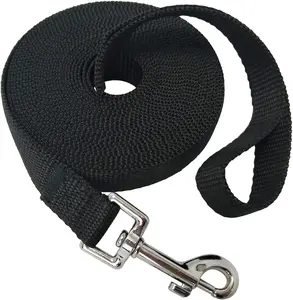 Nylon Training Dog Leash for Small Medium Large Dogs, 20ft  Long Puppy Lead for Obedience Recall Training, Camping (20ft, Black)