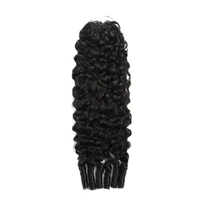 Feather Crochet Hair Burmese Curly Crochet Human Hair Approximately 60g per package Knotless Pre-Separated Feather Human Hair Crochet Bundles Lightweight Reusable Remy Hair Extensions for Women Natural Black Color