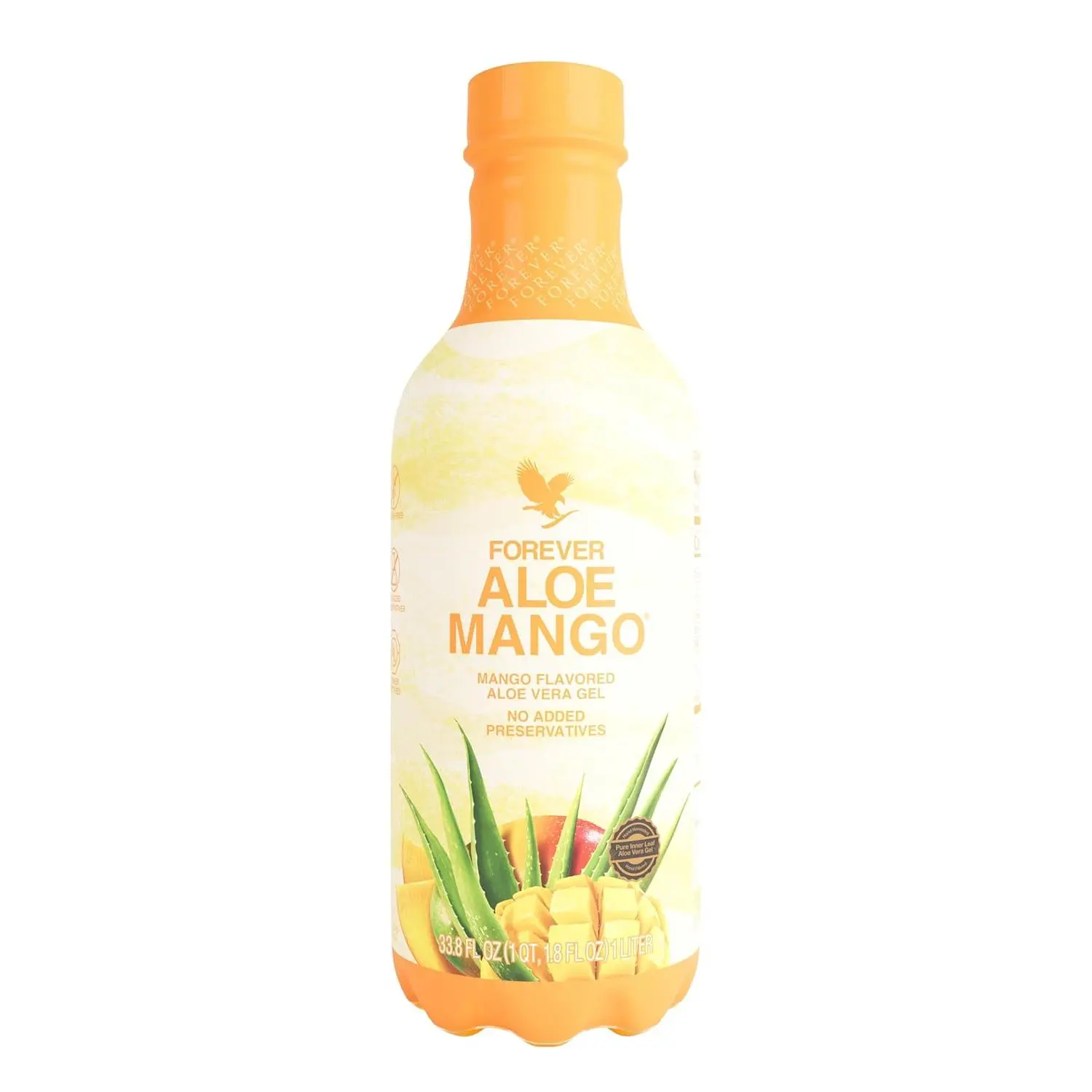 Forever Living Forever Aloe Mango 1L Daily Juice Supplement - Pure Gel, Mango Flavor, Added Vitamin C, Gluten-Free, Vegan Drink