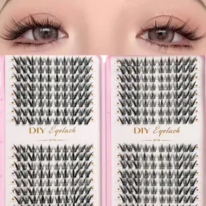 3D Natural Appearance Anime False Eyelash DIY Eyelash Extension Set -320 Clusters, 11-13mm Mixed Length Role Playing Styling, C-shaped Curling