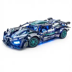 2026 New Top RC Car Building Block Hypercar Laser Apollo LED Realistic Supercar Kit Ultra-Futuristic Light-Up Racing Model with Neon Wheels TikTok-Trending Collectible Desk Perfect Car for Home & Gifts on Holiday Boys & Men Gi high-quality ab plastic gift