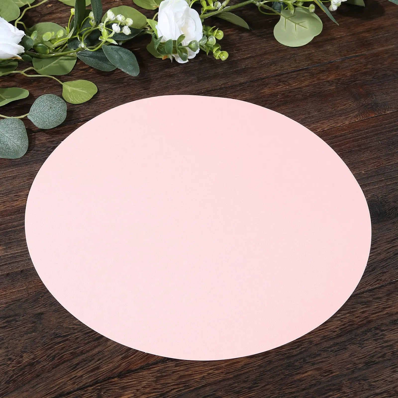 50 Pack Disposable Paper Placemats 13" Round – Pink Cardboard Dining Table Mats, 120 GSM