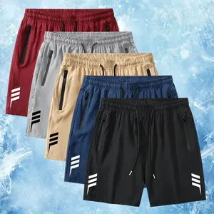 Men's 5-Piece Ultra Lite Running Workout Shorts Set - Well-Fitting, Monochromatic, Quick-Drying, Breathable, Soft Stretch, Dynamic Slant Stripe Print, Washable Elastics Belt Shorts for Gym, Casual Use, Lite Men's Shorts, Well-Fitting Men's Shorts