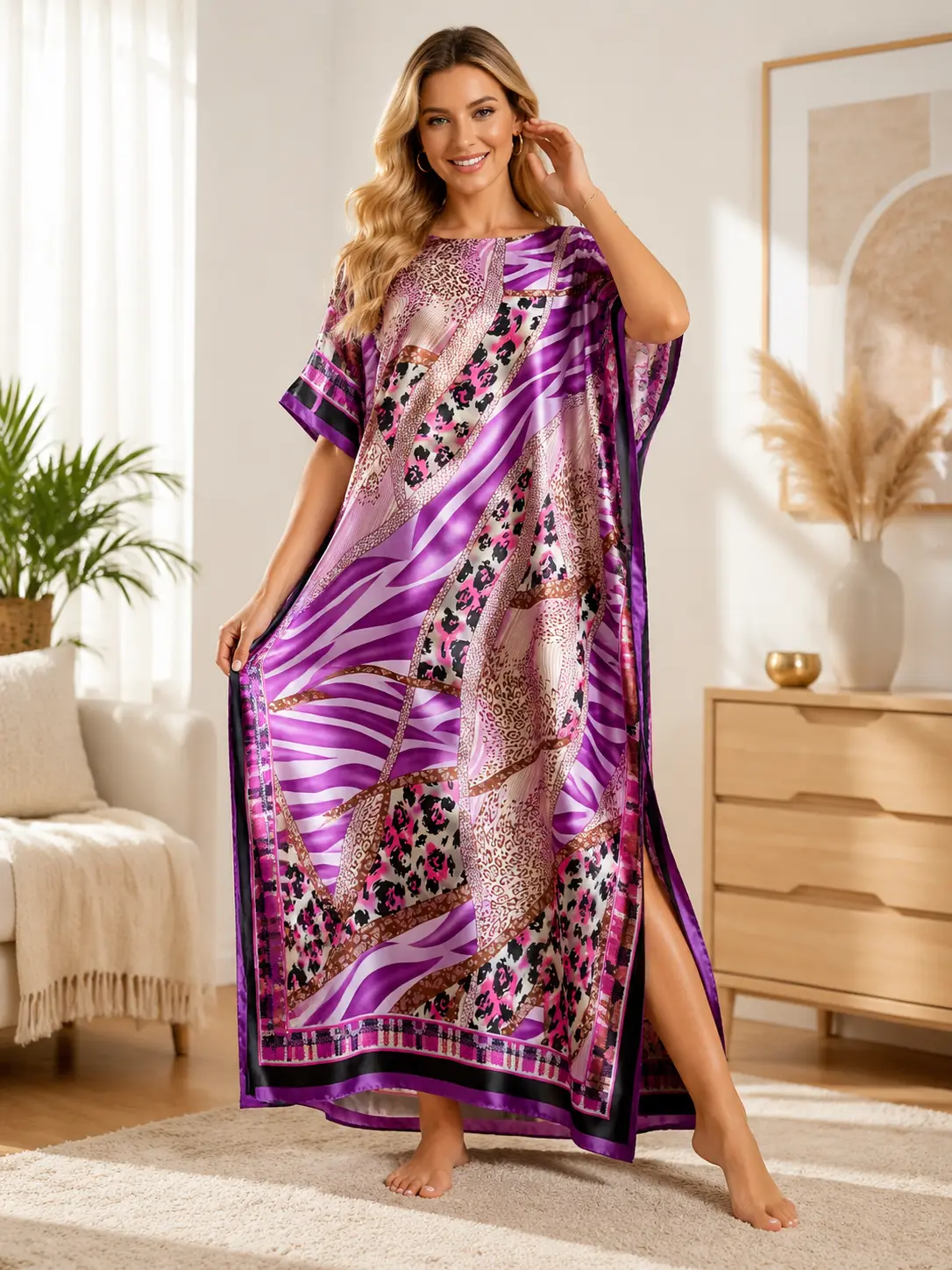 Women's 2-Piece Elegant Fast Dry Beach Cover Up Set - Relaxed Caftan Dress with Matching Shawl, Hang Dry, Loose & Flattering Fit, Soft & Breathable, Sun Protection, Wrinkle-Resistant for Summer Vacation, Bikini Cover Up, Swimsuit Cover Up