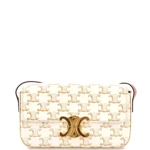 Pre-owned Celine Canvas Coated Shoulder Bags Triomphe East West Shoulder Bag Triomphe Coated Canvas by Rebag