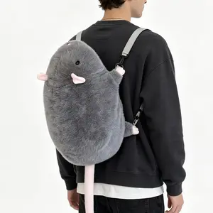 Fancy Rat Backpack - Oversized Chonky Plush Bag, Cute Fat Stuffed Mouse Toy, Gifts for Kids Boys&Girls Adult Couple, Birthday Presents for Collection