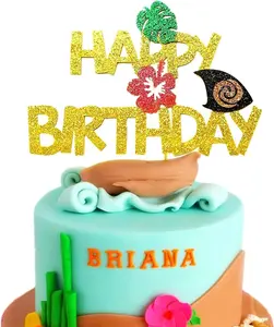 Hawaii Cake Topper Hawaii Happy Birthday Cake Topper Tropical Luau Birthday Party Decoration for Birthday Baby Shower Party Supplies outdoorfun