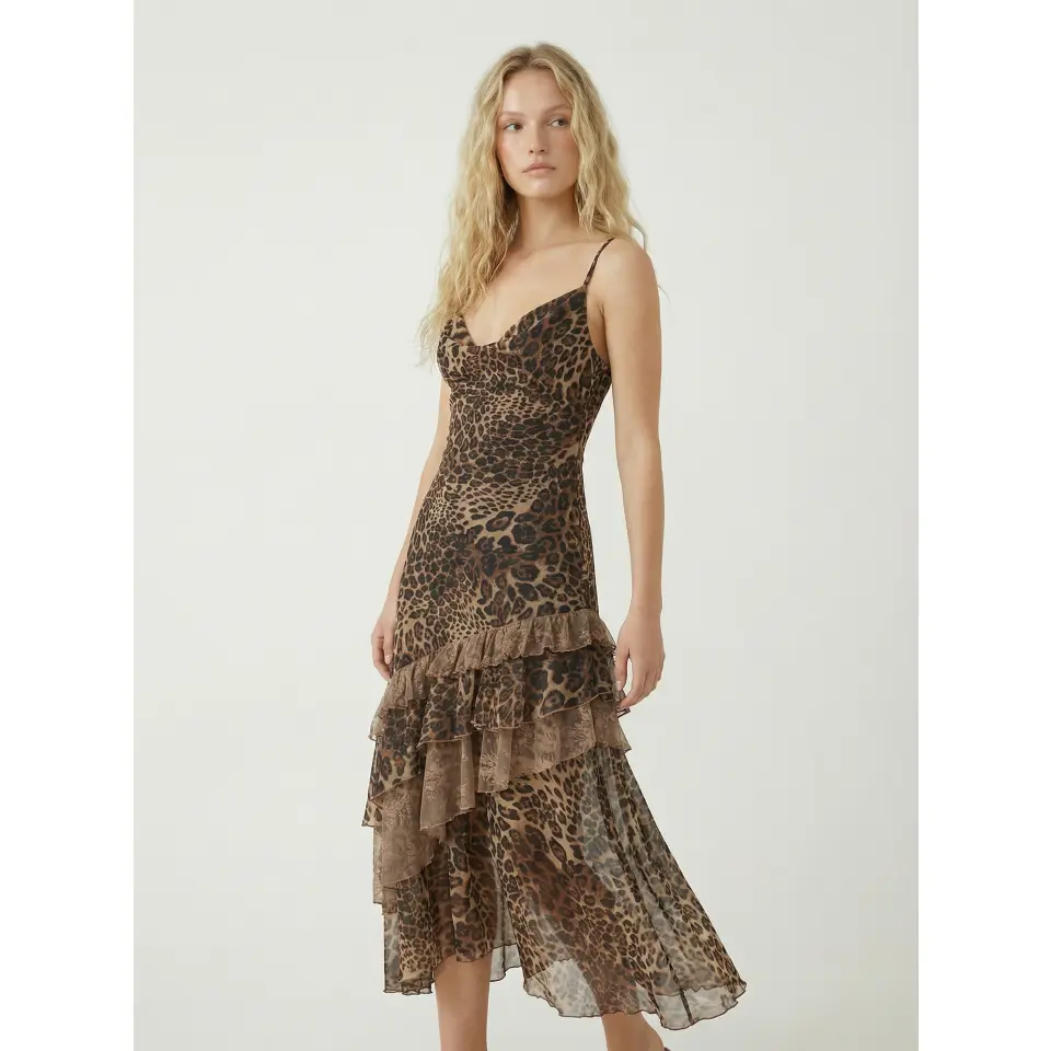 Cider Leopard Cowl Neck Ruffled Asymmetrical Maxi Cami Dress SwimWeek - TikTok Shop Cider Leopard Cowl Neck Ruffled Asymmetrical Maxi Cami Dress SwimWeek - TikTok Shop