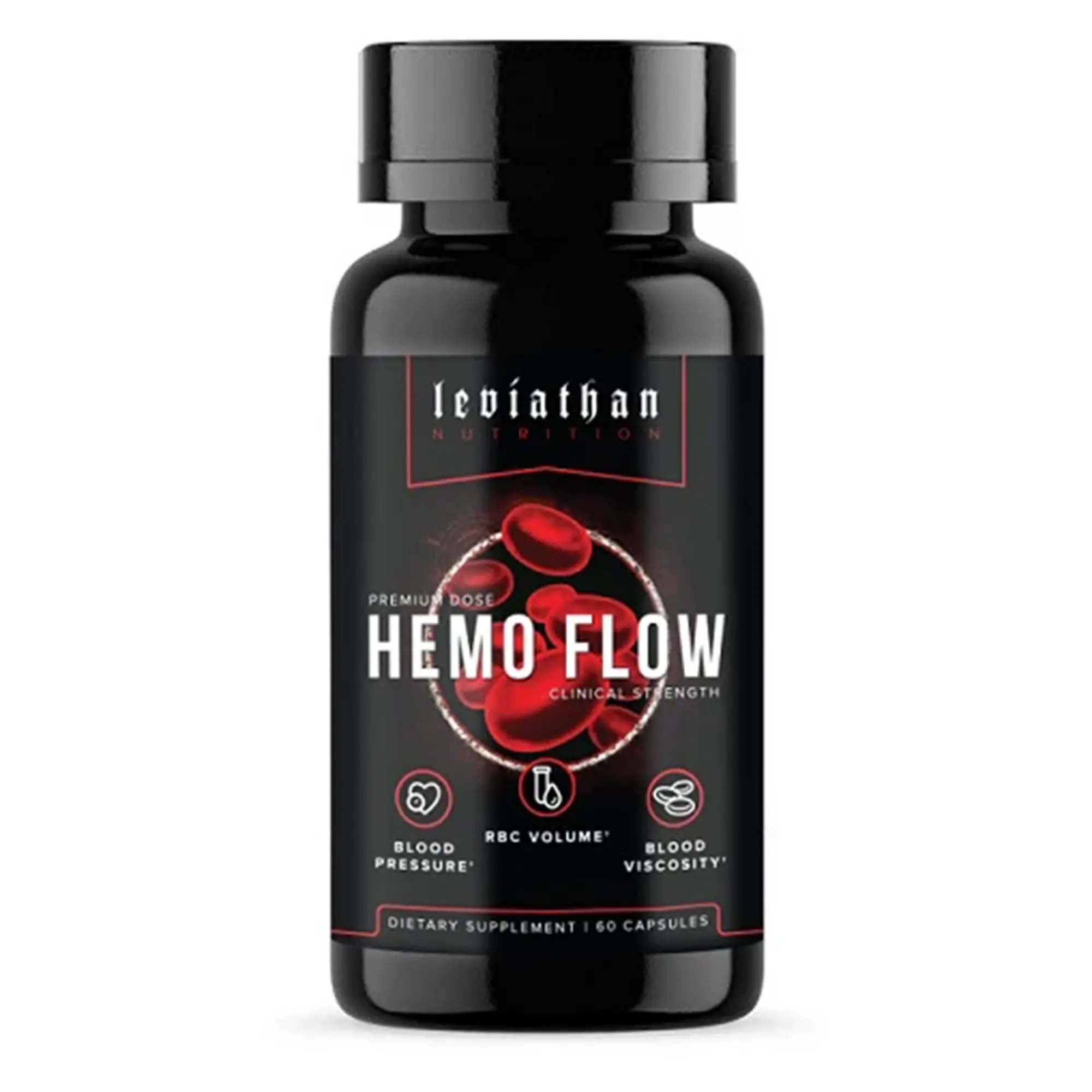 Leviathan Nutrition Hemo Flow |   Blood Pressure & Heart Health Supplement- Hematocrit, and Blood Viscosity Supplement with Vitamin C & Black Pepper Extract (60 Capsules)