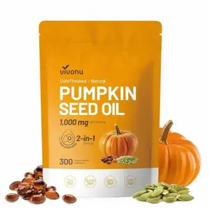 VivoNu Pumpkin Seed Oil & Saw Palmetto Softgels 1000mg High Potency Plant Sterols 300 Capsules Supports Prostate Health Urinary Function Non-GMO Gluten-Free Natural Supplement for Men