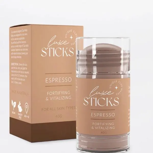 LuxeSticks Espresso Coffee Clay Mask Stick, Unisex Multiple-Effect Firming Depuffing Coffee Face Mask for All Skin Types, Anti-Acne Skincare for Dull Skin & Radiant Complexion Boost, Multiple-Effect Face Masks