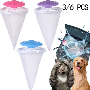 Lint Collector for Laundry, Pet Hair Remover, Washing Machine, Floating Lint Net Bag, Reusable Home Hair Filter, Washer Lint Net 3/6 Piece Set, Laundry Balls