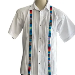 Artistry in Thread: Embroidered Men's Guayabera Shirt Xl