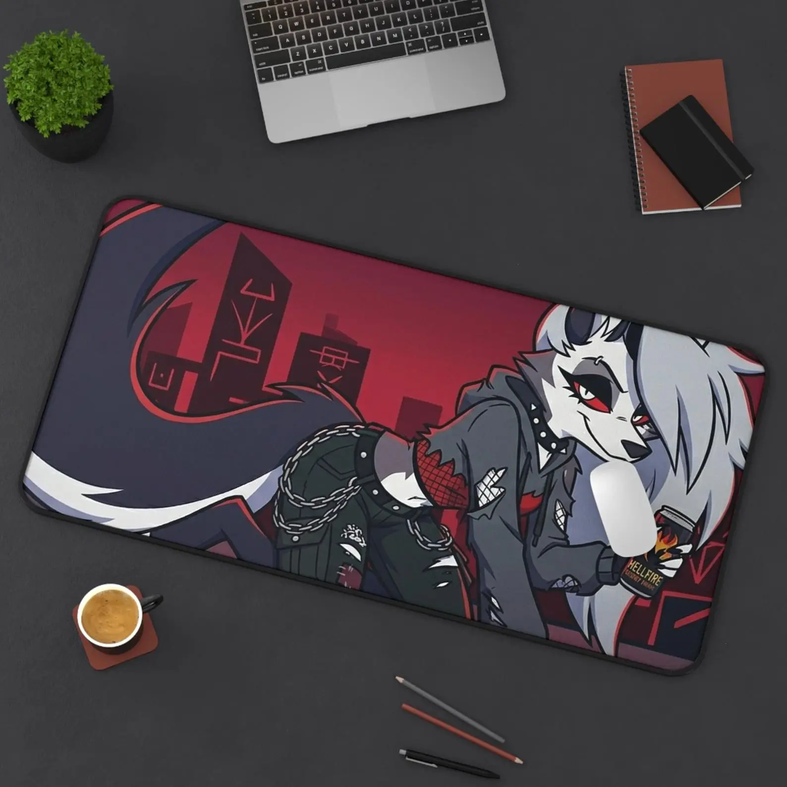 Loona Desk Mat Helluva Boss Punk Anthro Gaming Mousepad