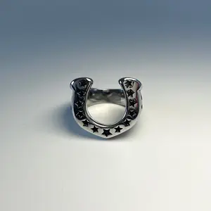 The Horseshoe ring, stainless steel vintage aesthetic modern cowboy ring