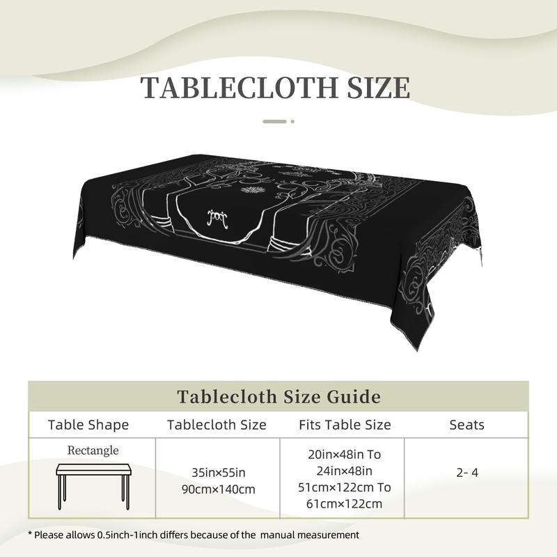 1pc Mountain Door In The Style Of J.R.R Washable Vintage Style Tablecloth Cover for Home and Party Decor, Machine Made 35in*55in Size
