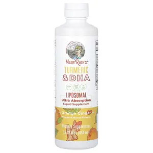 MaryRuth's Turmeric & DHA Liposomal Liquid Supplement, Orange Ginger, 15.22 fl oz (450 ml)