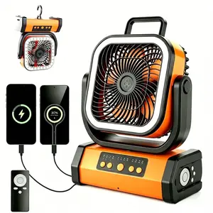 30000mAh Portable Battery Operated Fan with LED Lantern, Fan with a built-in power bank, capable of charging mobile phones., Heavy Duty Personal Quiet Fan for Outdoor, Soccer Mom, Tent, RV, Jobsite & Hurricane Emergency Survival Gear
