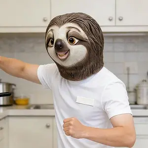 Halloween Props Crazy Zootopia Lightning Sloth Latex Mask Party Dress Up Headset Funny Sloth Latex Animal Headset Mask favor