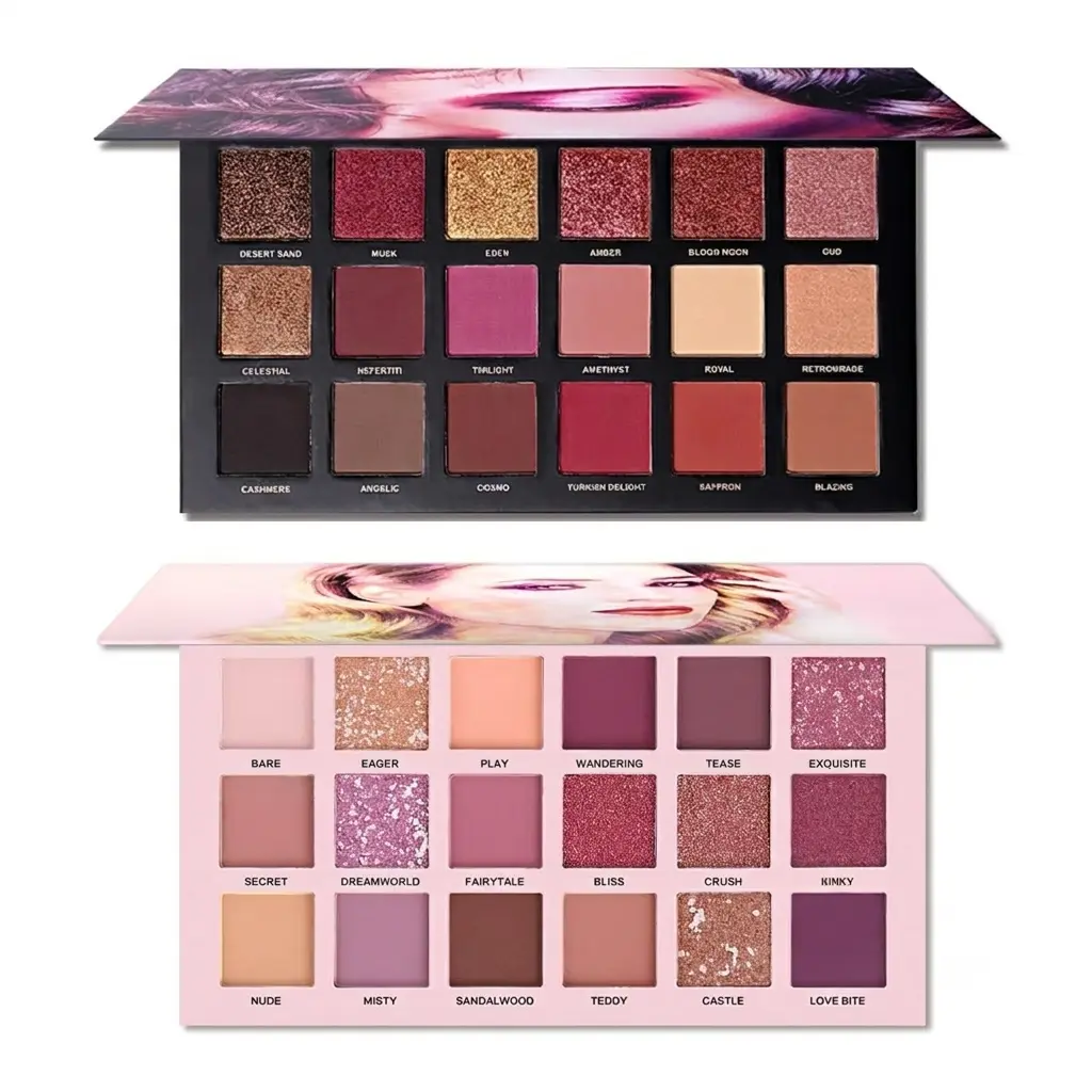 Eyeshadow Palette Makeup Kit, Highly Pigmented Matte, Shimmer, Glitter & Pressed Pearl Blending Powders with Natural Velvet Texture