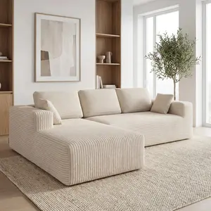 NEW,Modern corduroy L-shaped modular sofa, cloud sofa, living room sofa budget couch friendly boneless
