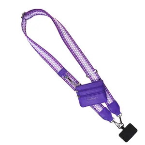 Clip & Go Strap w/Zippered Pouch Fun Dots, removable, adjustable, cross body shoulder strap can be convert into Wristlet