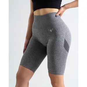Scrunched Lifting Contour High Waist Shorts - Dark Grey