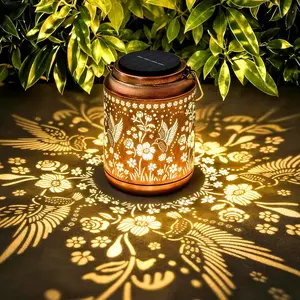 Hummingbird Solar Lantern Outdoor , Metal Solar  Lantern, Outdoor Table Lamp for Garden Patio Yard Lawn Porch Camping Decor