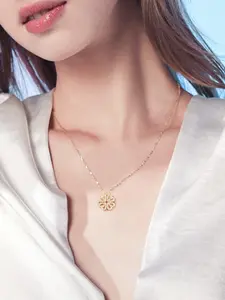 Elegant Four-leaf Clover Design Pendant Necklace for Women, Fashion Titanium  Steel Necklace for Party, Daily Clothing Decor, Trendy All-match & Exquisite Jewelry for Birthday Gift