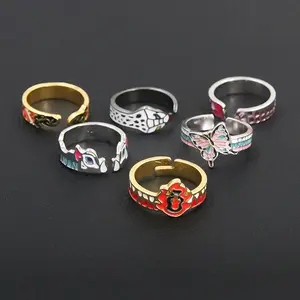 Anime Demon Slayer Ring, Openable Design Adjustable Band Ring, Kamado Tanjiro Nezuko Agatsuma Zenitsu Tomioka Giyuu Cosplay Accessories