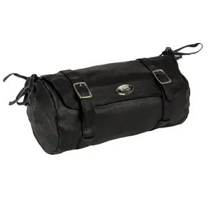 Milwaukee Leather PVC Double Strap Tool Bag for Motorcycle Riding/Travel - Universal - Easy to Install/Travel