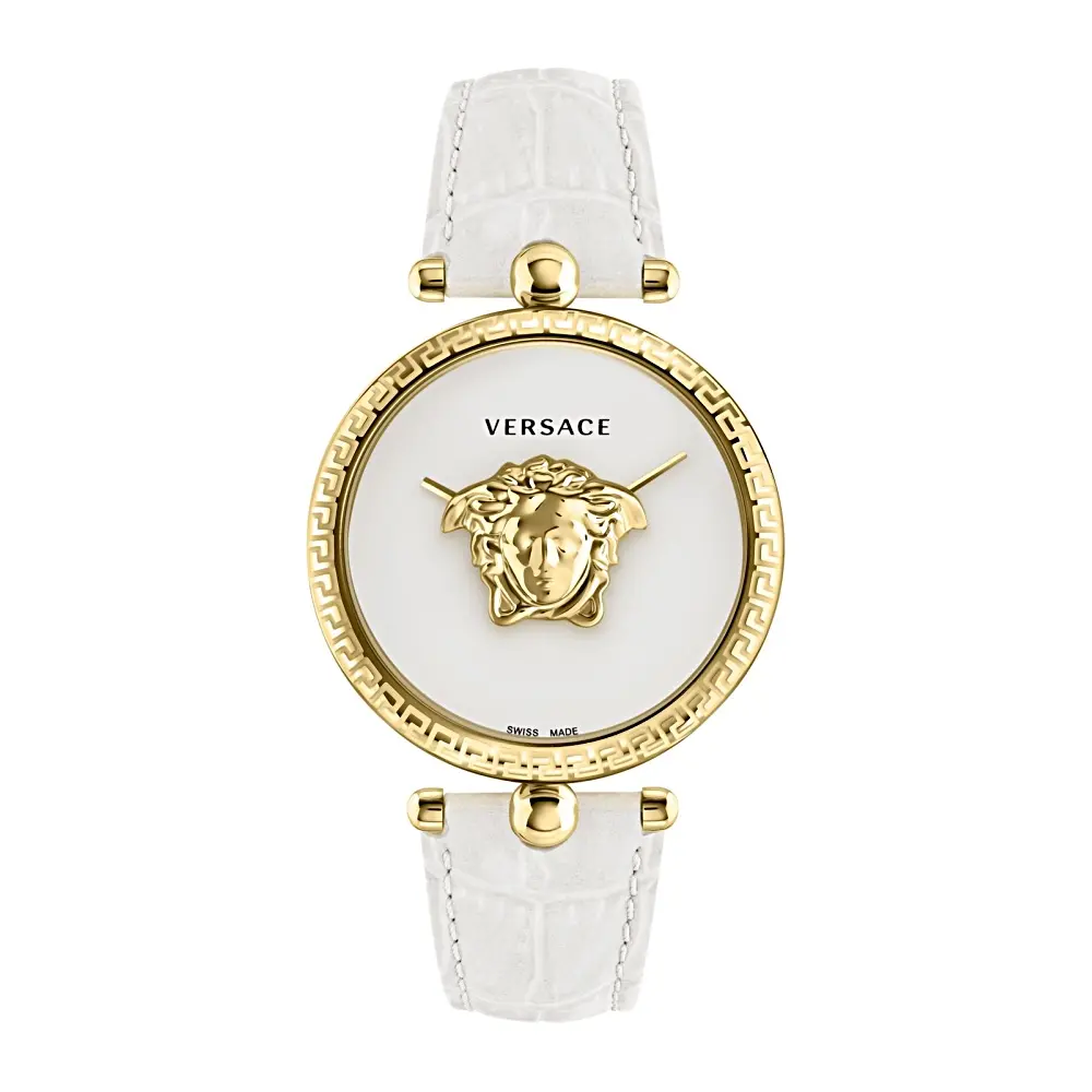 JTV Palazzo Empire Watch 39MM Yellow Case White Enamel Dial Calf Leather Strap