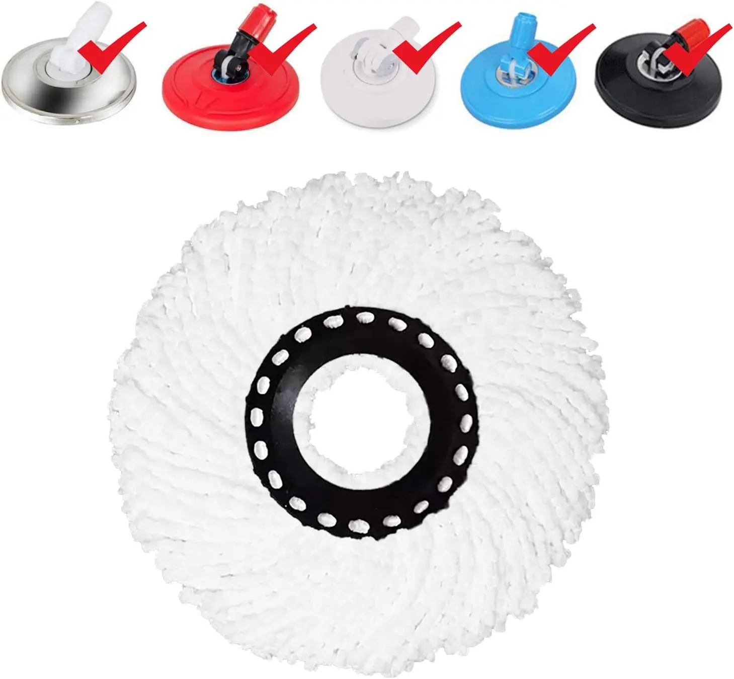 Spin Round Mop Replacement Microfiber Head-Compatible With Select Models