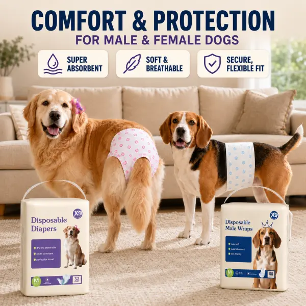 X9 clean and light disposable puppy diapers: male diapers (50 pieces) and female diapers (32 pieces) skin-friendly and fast absorption pet necessities